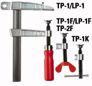 BESSEY Polschweißzwinge LP-1F mit Flügelschraube Bohrung 10,5 mm 
Spannweite 150 mm/Ausladung 60 mm/Schiene 20x5 mm