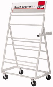 BESSEY Zwingenwagen ZW2 unbestückt - hält bis zu 120 Zwingen
Abmessung: 100x60x153 cm/für Zwingen mit Spannweite zwischen 200 und 2000 mm