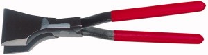 ERDI Eck-Falzzange gerade aufgelegt, brüniert, Griff PVC rot
Gesamtlänge 280 mm/Maulbreite 60 mm/Maultiefe 65 mm
