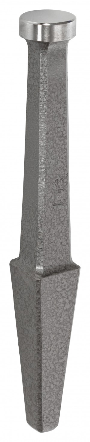 PICARD Faust hammerschlag-grau lackiert, Arbeitsfläche fein poliert, runde Bahn, flach, Nr. 147, rund, flach, 50 mm