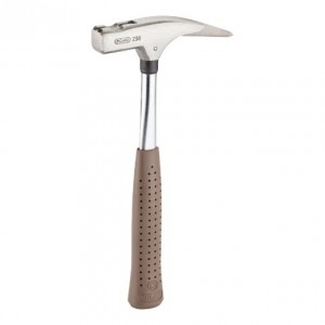 PICARD Latthammer VPA-GS, mit Kopfsicherung, mit magnetischem Nagelhalter, für höchste Ansprüche, Hammerkopf fein blank, Chrom-Molybdän-Stahlrohrstiel, Klaue und Spitze besonders gehärtet, mit hohem Auge, brauner Spezialgriff, Nr. 298, geraut