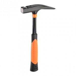 PICARD Latthammer BlackGiant VPA-GS, mit Kopfsicherung, mit magnetischem Nagelhalter, Hammerkopf schwarz lackiert, ergonomischer, schwingungsdämpfender 2-Komponenten-Griff orange/schwarz, zusätzliches Innenrohr, Nr. 820M, geraut