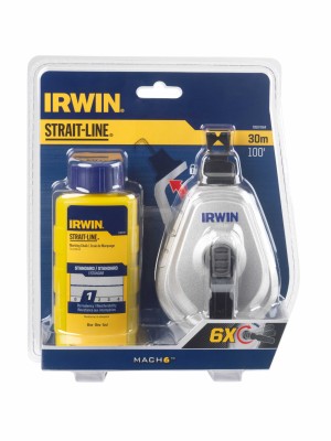 IRWIN 6X Schlagschnurgerät 30m / Blaues Farbpulver 113g Vorteilspack