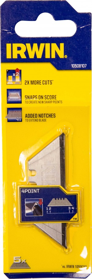 IRWIN 4-KERBEN Trapezklingen aus Karbonstahl 1 Pkg. = 5 Stk.