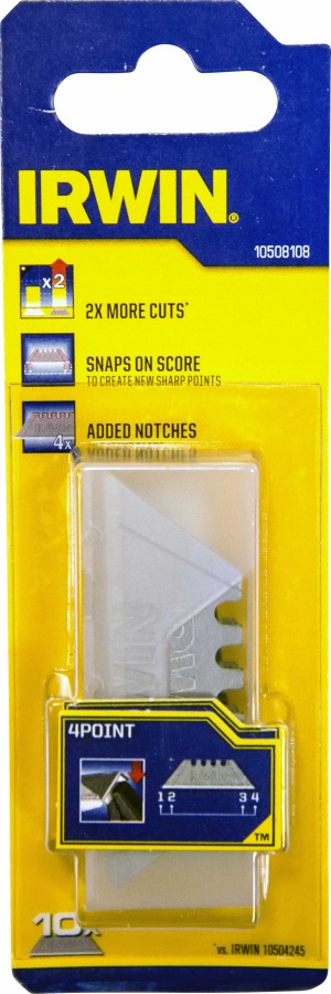 IRWIN 4-KERBEN Trapezklingen aus Karbonstahl 1 Pkg. = 10 Stk.