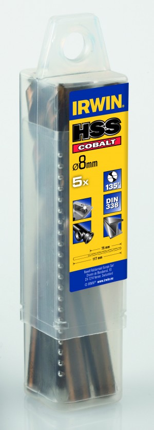 IRWIN HSS Kobalt Bohrer - DIN 338 - Großpackung 1,0 mm x 34 mm x 10pcs   1 Pkg. = 10 Stk.