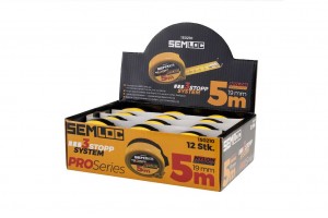 SEMLOC ProSeries Display mit 12 Rollbandmaßen 5 m 19 mm