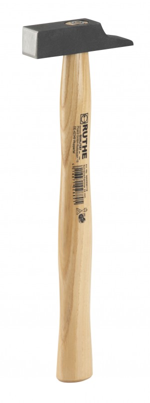 RUTHE Schreinerhammer Esche, Französische Form VPA-GS geprüft, franz. Form, Kopf schwarz lackiert, Stiel Esche, doppelt geschweift, naturell lackiert