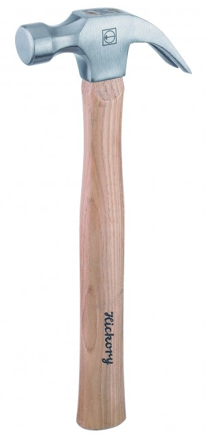 RUTHE Klauenhammer Hickory, Amerikanische Form VPA-GS geprüft, aus Qualitätsstahl, Kopf blank mit Schutzlack, amerik. Form, mit glatter Bahn, mit Hickorystiel