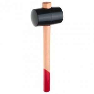 RUTHE Gummihammer Esche PAK-frei, zäh-harter Kopf, mit Eschenstiel, Handende rot abgesetzt, 90 Shore, Nr. 3006560119, 65 x 115 mm
