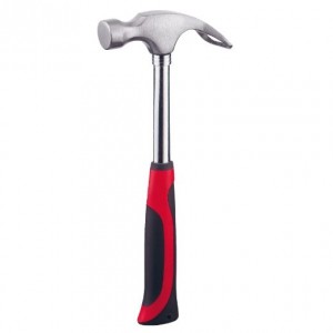 RUTHE Feierabendhammer Stahlrohr aus Qualitätsstahl, Kopf blank mit Schutzlack, mit rot/schwarzem PVC-Griff (PAK-frei)