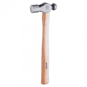 RUTHE Schlosserhammer Hickory, Englische Form Englische Form, aus Qualitätsstahl, im Gesenk geschmiedet, gehärtet und angelassen, Bahn und Kugel geschliffen, Stiel Hickory