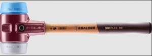 HALDER SIMPLEX-Schonhammer
 mit TE-Gehäuse und Holzstiel, 
DRM 80, 
TPE-soft / TPE-mid"
