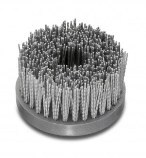 LESSMANN Tellerbürsten  Kunststoffkörper Drm 130 mm 4 rhg. Schleifborsten SIC K 46 / 1,60 mm  hoch 50 mm Gew. M 14 UPM 2500  Körper - Drm 130 x 20 mm (Mindestabnahmemenge 10 Stk.)