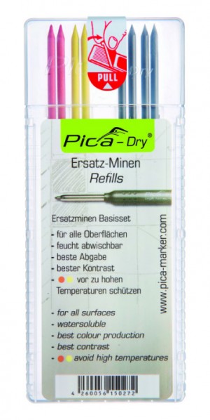 Pica DRY Minen-Set Basis (Set Inhalt 8 Stk. 2 x rot, 2 x gelb, 4 x schwarz)