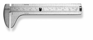 SCALA Knopfmaß 100x25mm Messing 1/10mm/1/16", runder Schnabel