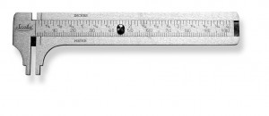 SCALA Knopfmaß 100x20 mm Messing 1/10mm/1/16 "