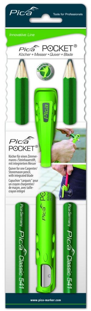 Pica Pocket mit 1 Stk. Steinhauerstiften 24cm in Blister Packung