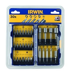 IRWIN Große Bit-Sätze SCB, 30-tlg. Satz: PH1, 5xPH2, PH3, PZ1, 5xPZ2, PZ3, T20, T25, T30, T40, SL6-8, SL8-10, SL10-12,