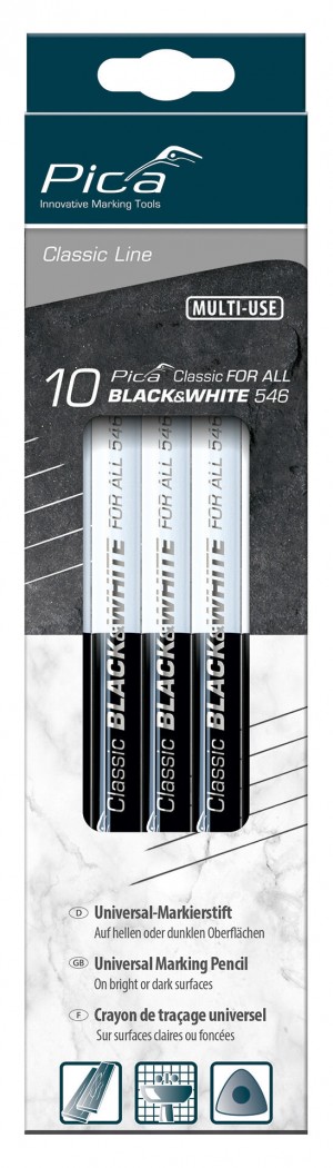Pica FOR ALL Universalschreiber Black&White, 23cm, 10er