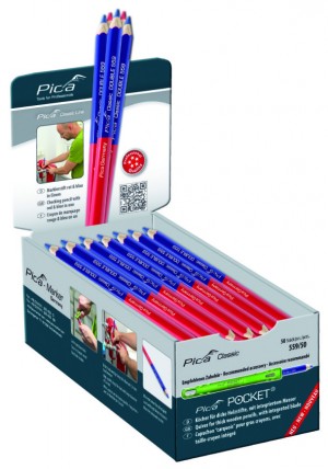 Pica DOUBLE blau/rot, 17,5cm, 50er-Schachtel