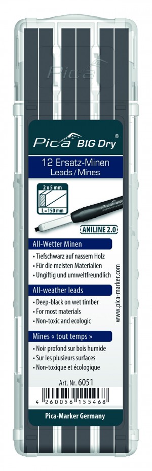 Pica BIG DRY Minen-Set ANILINE 2.0 / 12 Minen im stabilen Etui