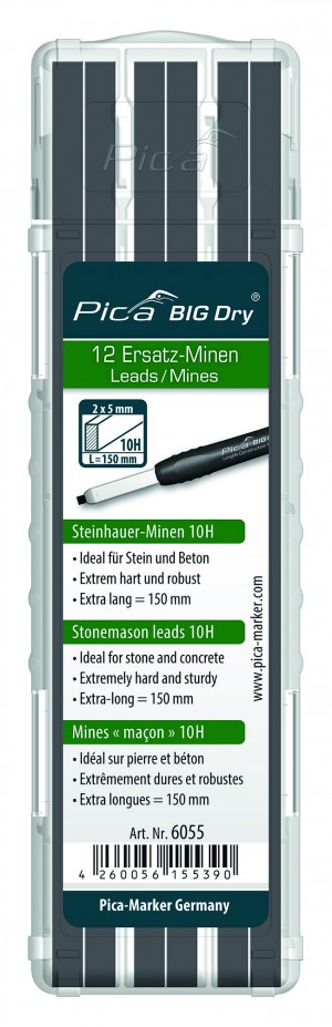 Pica BIG DRY Minen-Set Steinhauer 10H / 12 Minen im stabilen Etui