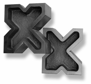 SCALA Kreuzprismenpaar 120x120x35mm DIN876 4 Einschnitte, geschliffen