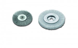LESSMANN Einscheibenbürsten Drm 100 mm breit 11 - 13 mm Nylon PA gew. 0,50 mm Bohrung 12 mm DS-Drm 58 mm

