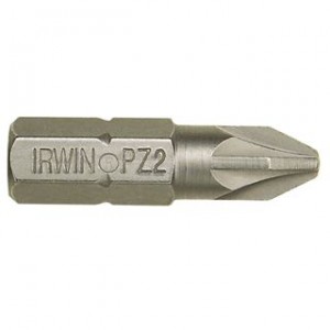 IRWIN Pozidriv, Bits Pozidriv Pz2 - 1/4”/25mm - 2 Stck.   1 Pkg. = 2 Stk.