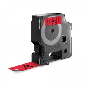DYMO D1-Schriftband, 19mm x 7m, schwarz auf rot
UV-beständig