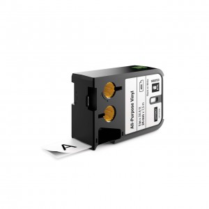 DYMO XTL Schriftband, Vinyl, permanent haftend, endlos 24mm x 7m, schwarz auf weiß