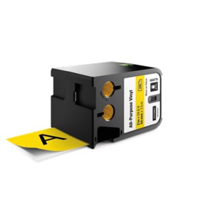 DYMO XTL Schriftband, Vinyl, permanent haftend, endlos 54mm x 7m, schwarz auf gelb