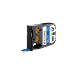 DYMO XTL Schriftband, Vinyl, permanent haftend, endlos 12mm x 7m, weiß auf blau