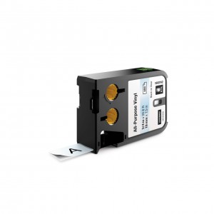 DYMO XTL Schriftband, Vinyl, permanent haftend, endlos 19mm x 7m, schwarz auf transparent