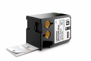 DYMO XTL Etikett, Vinyl, Laminierte Kabeletikette, 250 Stück auf Trägerband 38mm x 21mm, schwarz auf weiß (XTL500)