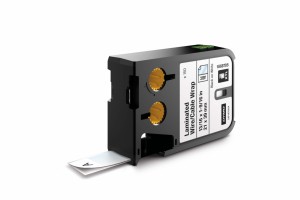 DYMO XTL Etikett, Vinyl, Laminierte Kabeletikette, 150 Stück auf Trägerband 21mm x 39mm, schwarz auf weiß (XTL300, XTL500)