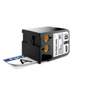 DYMO XTL Sicherheitsetikett, Vinyl, 70 Stück auf Trägerband 51mm x 102mm, schwarz auf weiß mit blauen Kopf & Aufdruck "Notice" (XTL500)