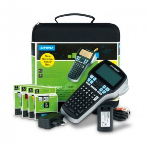DYMO LabelManager 420P ABC-Tastatur im praktischen Koffer (SoftCase) - inklusive 4x D1-Band - je 1x 19mm schwarz auf rot, 12mm schwarz auf weiß, 9mm schwarz auf gelb, 6mm schwarz auf transp.