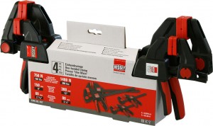 BESSEY Einhandzwingen-Set 4er-Pack 
besteht aus: 2x EZM15-6, 2x EZL30-8