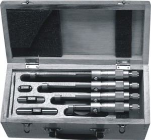 SCALA Mikrometersatz 0-150 mm 6-teilig Abl. 1/100mm, DIN 863, HM-Messfl.