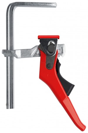 BESSEY Ganzstahl-Tischzwinge mit Hebelgriff GTRH16S6H zum Fixieren von Führungsschienen
Spannweite 160 mm/Ausladung 60 mm
