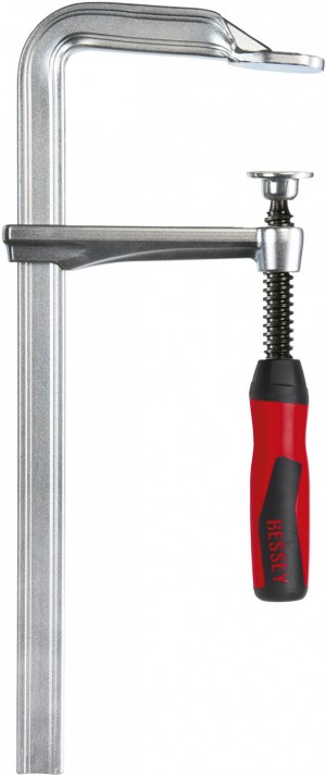 BESSEY Ganzstahl-Schraubwzinge GZ25-2K mit 2K-Griff
Spannweite 250 mm/Ausladung 120 mm/Schiene 24,5x9,5 mm