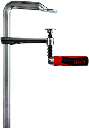 BESSEY Ganzstahl-Schraubwzinge GZ60-12KG mit 2K-Klappgriff
Spannweite 600 mm/Ausladung 120 mm/Schiene 24,5x9,5 mm
