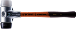 HALDER SIMPLEX-Schonhammer
 mit Aluminiumgehäuse und Holzstiel,
 Ø 40, 
Gummikomposition / Superplastik