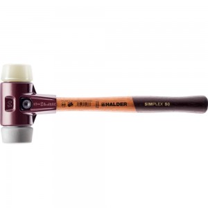 HALDER SIMPLEX-Schonhammer
 mit Stahlgussgehäuse und Holzstiel, 
Ø 30, 
TPE-mid / Nylon