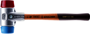 HALDER SIMPLEX-Schonhammer 
mit Aluminiumgehäuse und Holzstiel, 
Ø 50, 
TPE-soft / Plastik