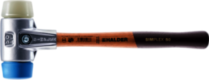 HALDER SIMPLEX-Schonhammer
 mit Aluminiumgehäuse und Holzstiel, 
Ø 40, 
TPE-soft / Nylon