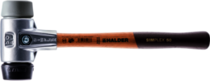 HALDER SIMPLEX-Schonhammer 
mit Aluminiumgehäuse und Holzstiel,
 Ø 40,
 Gummikomposition / TPE-mid