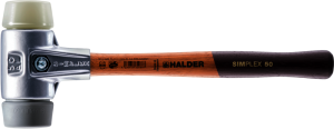 HALDER SIMPLEX-Schonhammer
 mit Aluminiumgehäuse und Holzstiel,
 Ø 40,
 TPE-mid / Nylon